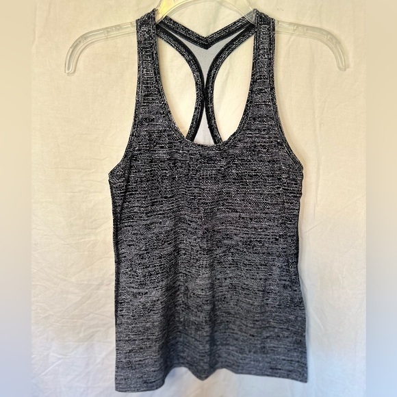 lululemon athletica Tops - Lululemon Racerback Athletic Tank Top Black and White Size 6